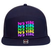 90s Vibe For 90s Music Lover 70 80 90 Style Cool Women 7 Panel Mesh Trucker Snapback Hat