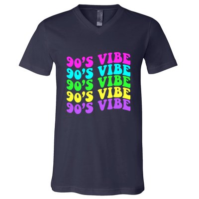 90s Vibe For 90s Music Lover 70 80 90 Style Cool Women V-Neck T-Shirt