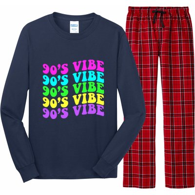 90s Vibe For 90s Music Lover 70 80 90 Style Cool Women Long Sleeve Pajama Set