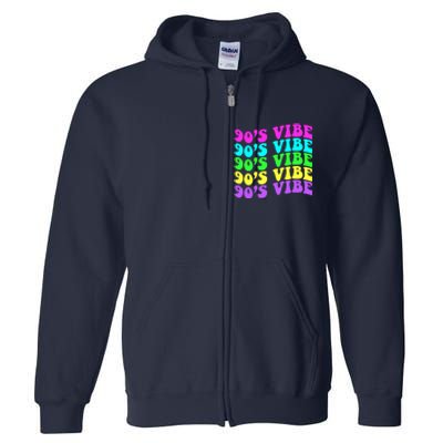 90s Vibe For 90s Music Lover 70 80 90 Style Cool Women Full Zip Hoodie