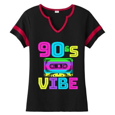 90s Vibe For 90s Music Lover Ladies Halftime Notch Neck Tee