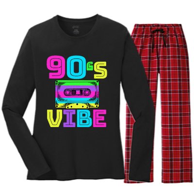 90s Vibe For 90s Music Lover Women's Long Sleeve Flannel Pajama Set 