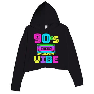 90s Vibe For 90s Music Lover Crop Fleece Hoodie