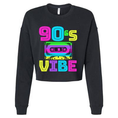 90s Vibe For 90s Music Lover Cropped Pullover Crew