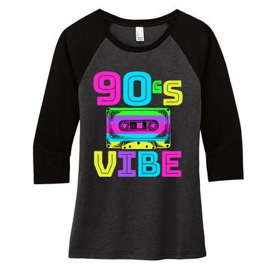 90s Vibe For 90s Music Lover Women's Tri-Blend 3/4-Sleeve Raglan Shirt