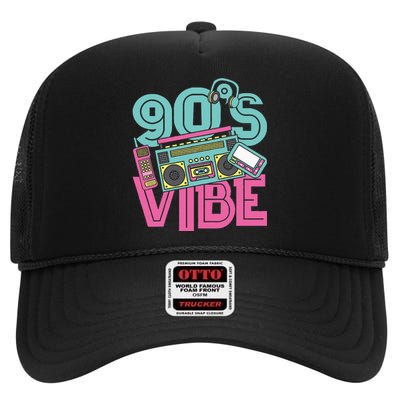 90s Vibe Vintage 1990s Music 90s Costume Party Nineties High Crown Mesh Back Trucker Hat