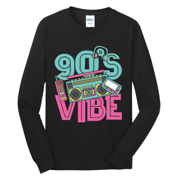 90s Vibe Vintage 1990s Music 90s Costume Party Nineties Tall Long Sleeve T-Shirt