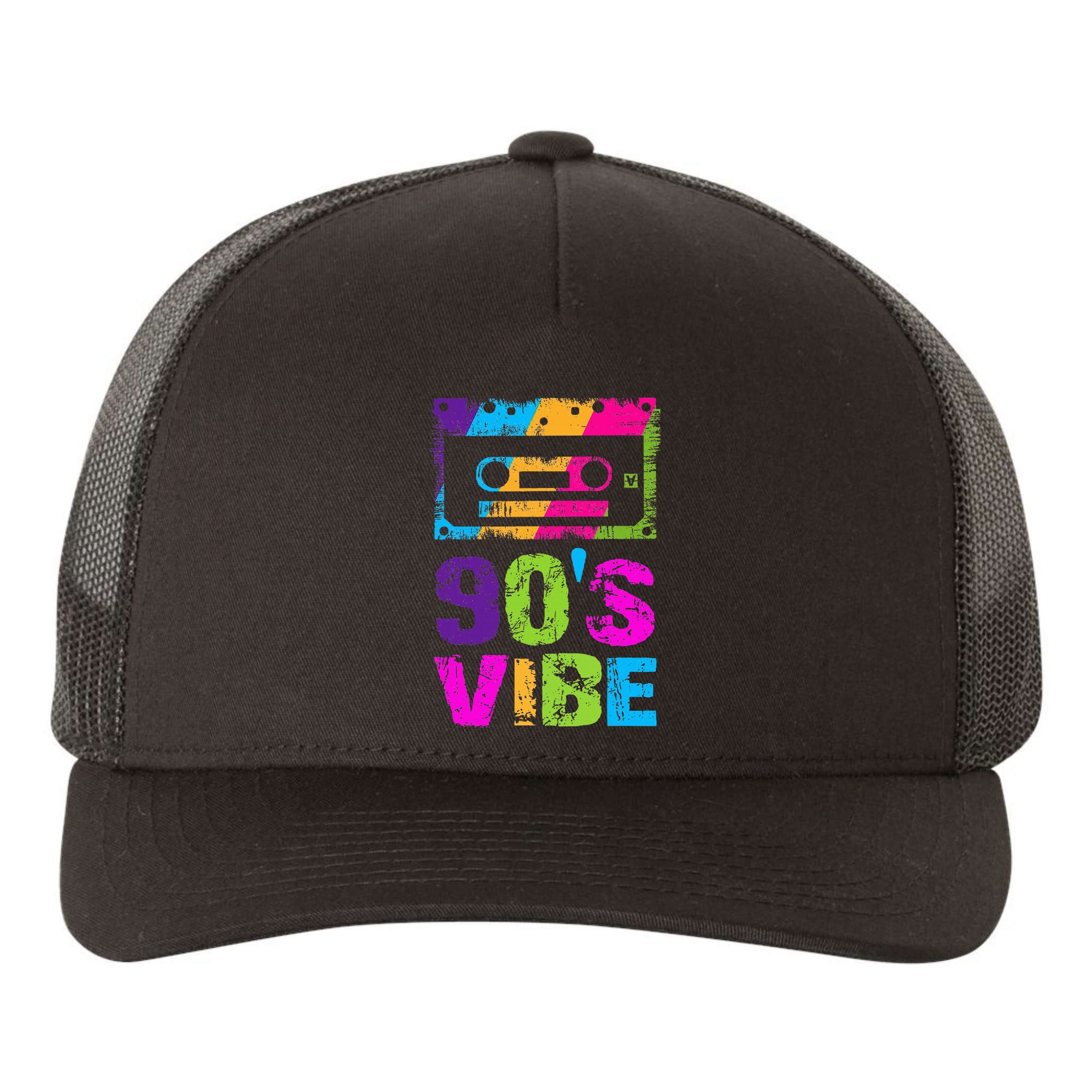 90s Vibe Vintage 1990s Music 90s Costume Yupoong Adult 5-Panel Trucker Hat