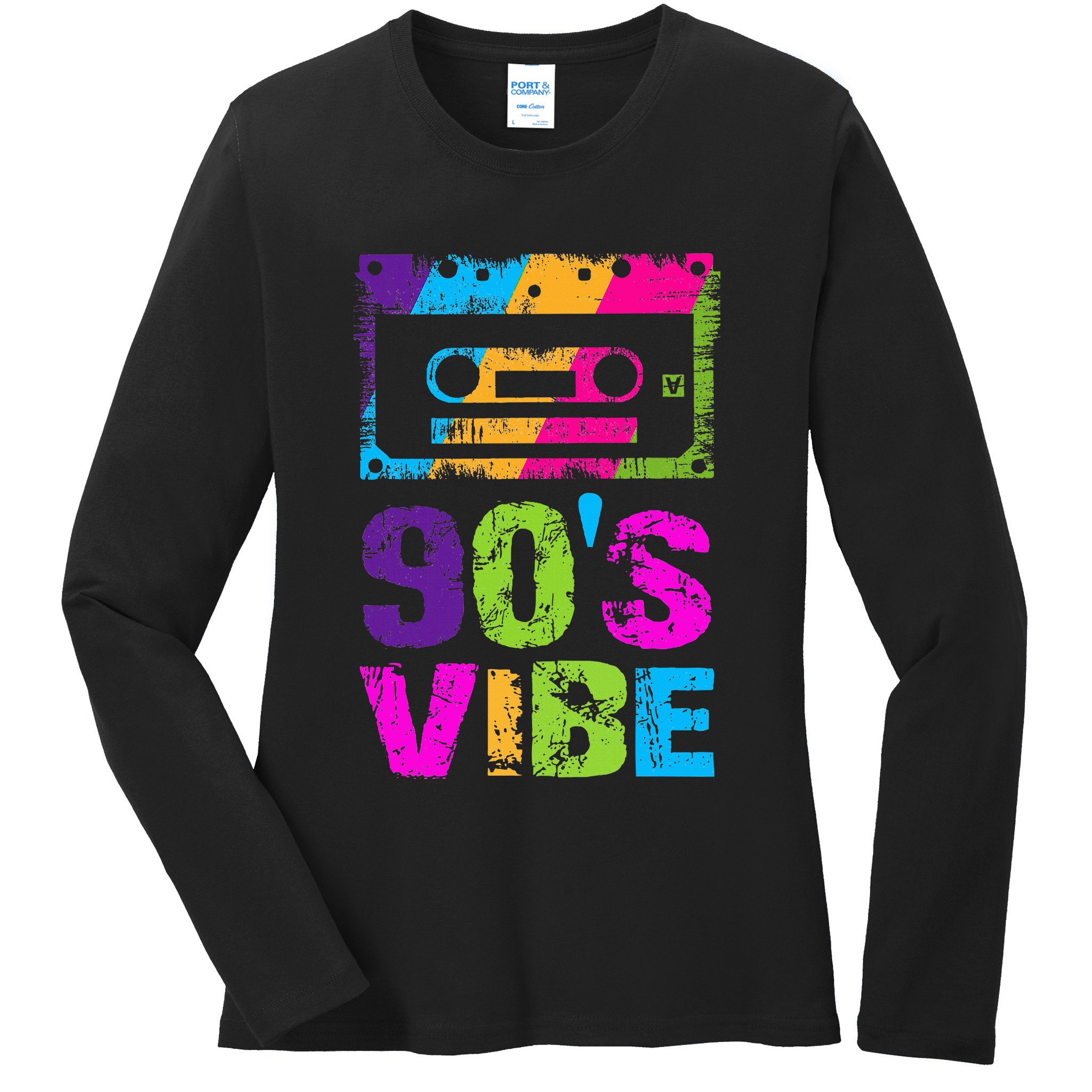 90s Vibe Vintage 1990s Music 90s Costume Ladies Long Sleeve Shirt