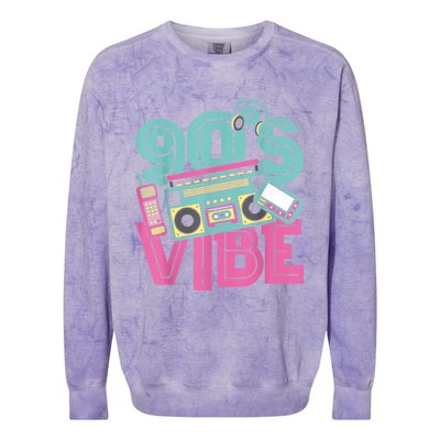 90s Vibe Vintage 1990s Music 90s Costume Party Nineties Colorblast Crewneck Sweatshirt