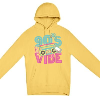 90s Vibe Vintage 1990s Music 90s Costume Party Nineties Premium Pullover Hoodie