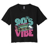 90s Vibe Vintage 1990s Music 90s Costume Party Nineties Women's Crop Top Tee