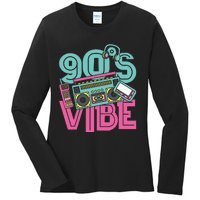 90s Vibe Vintage 1990s Music 90s Costume Party Nineties Ladies Long Sleeve Shirt