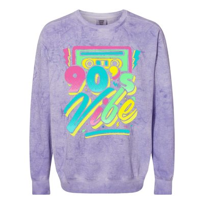 90s Vibe Vintage Retro Costume Party Nineties Colorblast Crewneck Sweatshirt