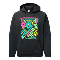 90s Vibe Vintage Retro Costume Party Nineties Performance Fleece Hoodie