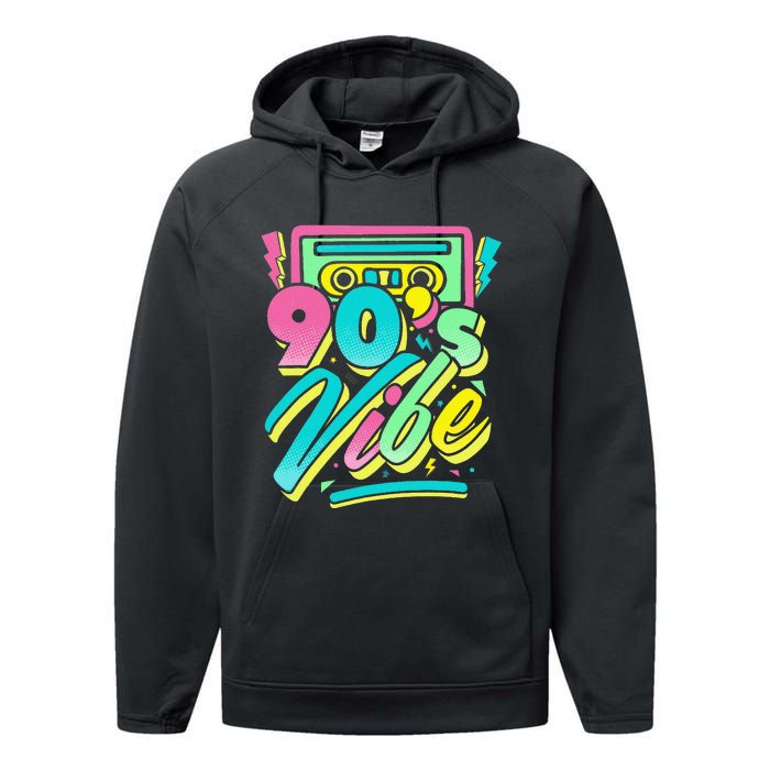 90s Vibe Vintage Retro Costume Party Nineties Performance Fleece Hoodie