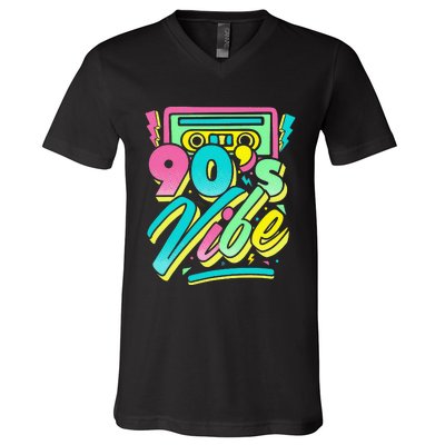 90s Vibe Vintage Retro Costume Party Nineties V-Neck T-Shirt