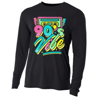 90s Vibe Vintage Retro Costume Party Nineties Cooling Performance Long Sleeve Crew