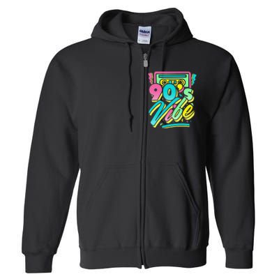 90s Vibe Vintage Retro Costume Party Nineties Full Zip Hoodie