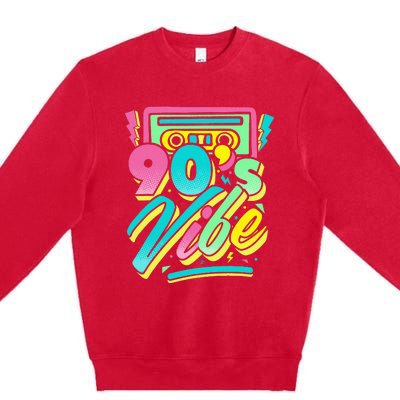 90s Vibe Vintage Retro Costume Party Nineties Premium Crewneck Sweatshirt