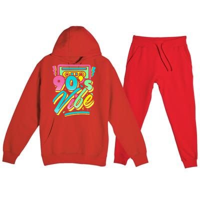 90s Vibe Vintage Retro Costume Party Nineties Premium Hooded Sweatsuit Set