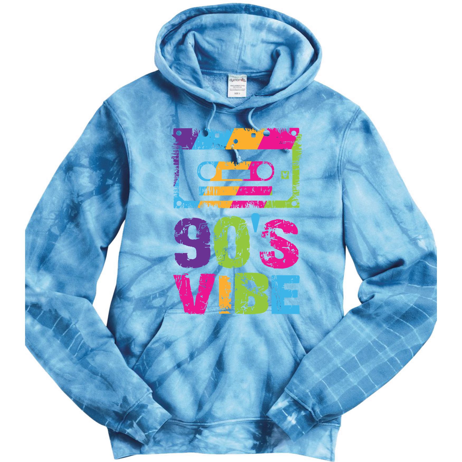 90s Vibe Vintage 1990s Music 90s Costume Party Nineties Tie Dye Hoodie