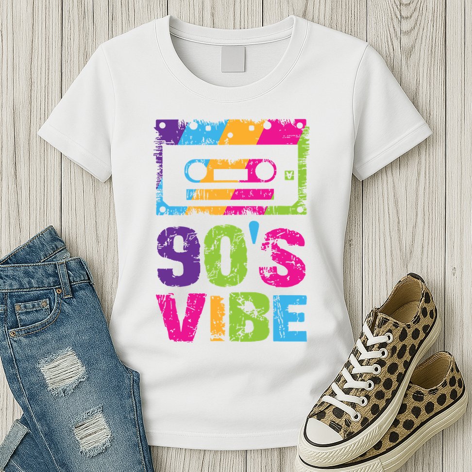 90s Vibe Vintage 1990s Music 90s Costume Party Nineties Womens T-Shirt