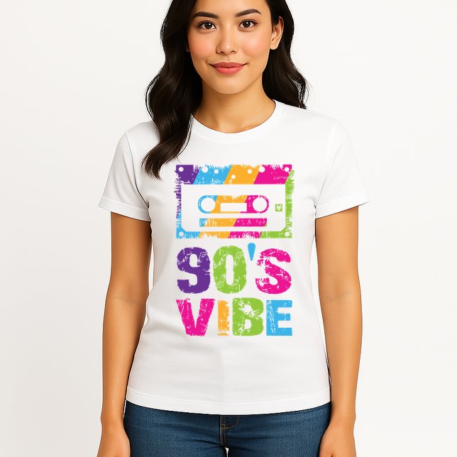 90s Vibe Vintage 1990s Music 90s Costume Party Nineties Womens T-Shirt