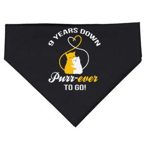 9th Wedding Anniversary Purr Ever Cat Gift USA-Made Doggie Bandana