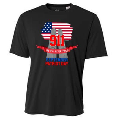 9/11 We Will Never Forget September 11th Patriot Day Cooling Performance Crew T-Shirt