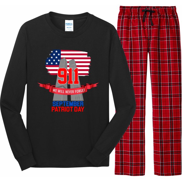 9/11 We Will Never Forget September 11th Patriot Day Long Sleeve Pajama Set