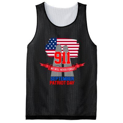 9/11 We Will Never Forget September 11th Patriot Day Mesh Reversible Basketball Jersey Tank