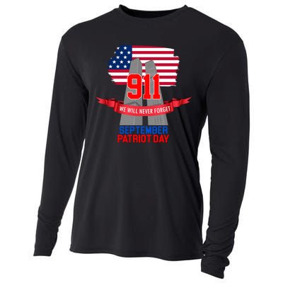 9/11 We Will Never Forget September 11th Patriot Day Cooling Performance Long Sleeve Crew