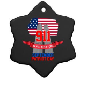 9/11 We Will Never Forget September 11th Patriot Day Ceramic Star Ornament