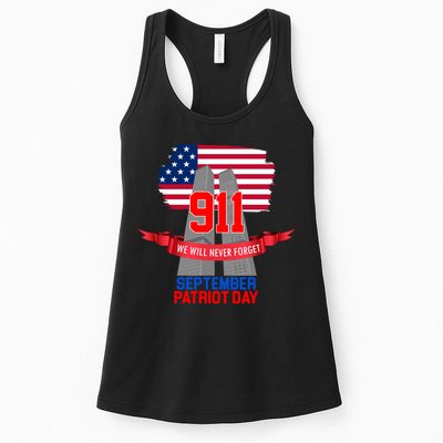9/11 We Will Never Forget September 11th Patriot Day Womens Tank Top