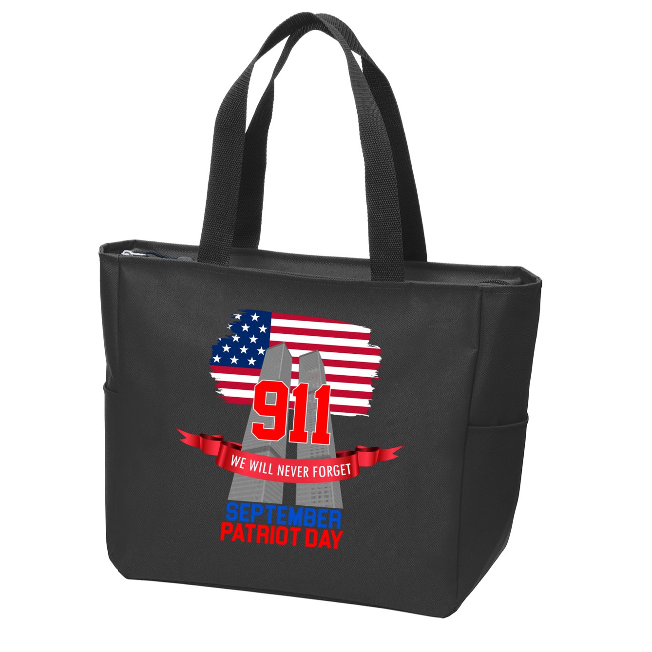 9/11 We Will Never Forget September 11th Patriot Day Zip Tote Bag
