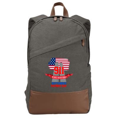 9/11 We Will Never Forget September 11th Patriot Day Cotton Canvas Backpack