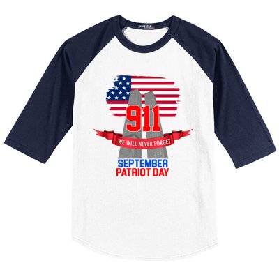 9/11 We Will Never Forget September 11th Patriot Day Baseball Sleeve Shirt