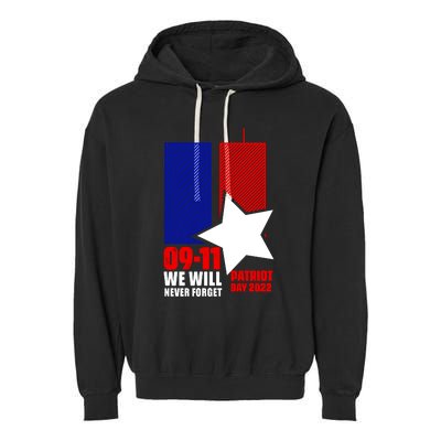 911 We Will Never Forget, 911 Memorial Twin Tower, Patriot Day Garment-Dyed Fleece Hoodie