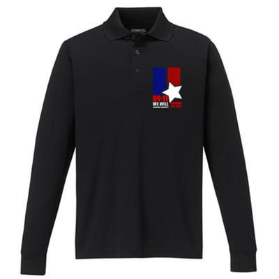 911 We Will Never Forget, 911 Memorial Twin Tower, Patriot Day Performance Long Sleeve Polo