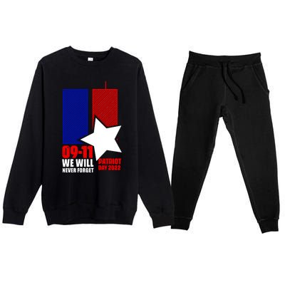 911 We Will Never Forget, 911 Memorial Twin Tower, Patriot Day Premium Crewneck Sweatsuit Set