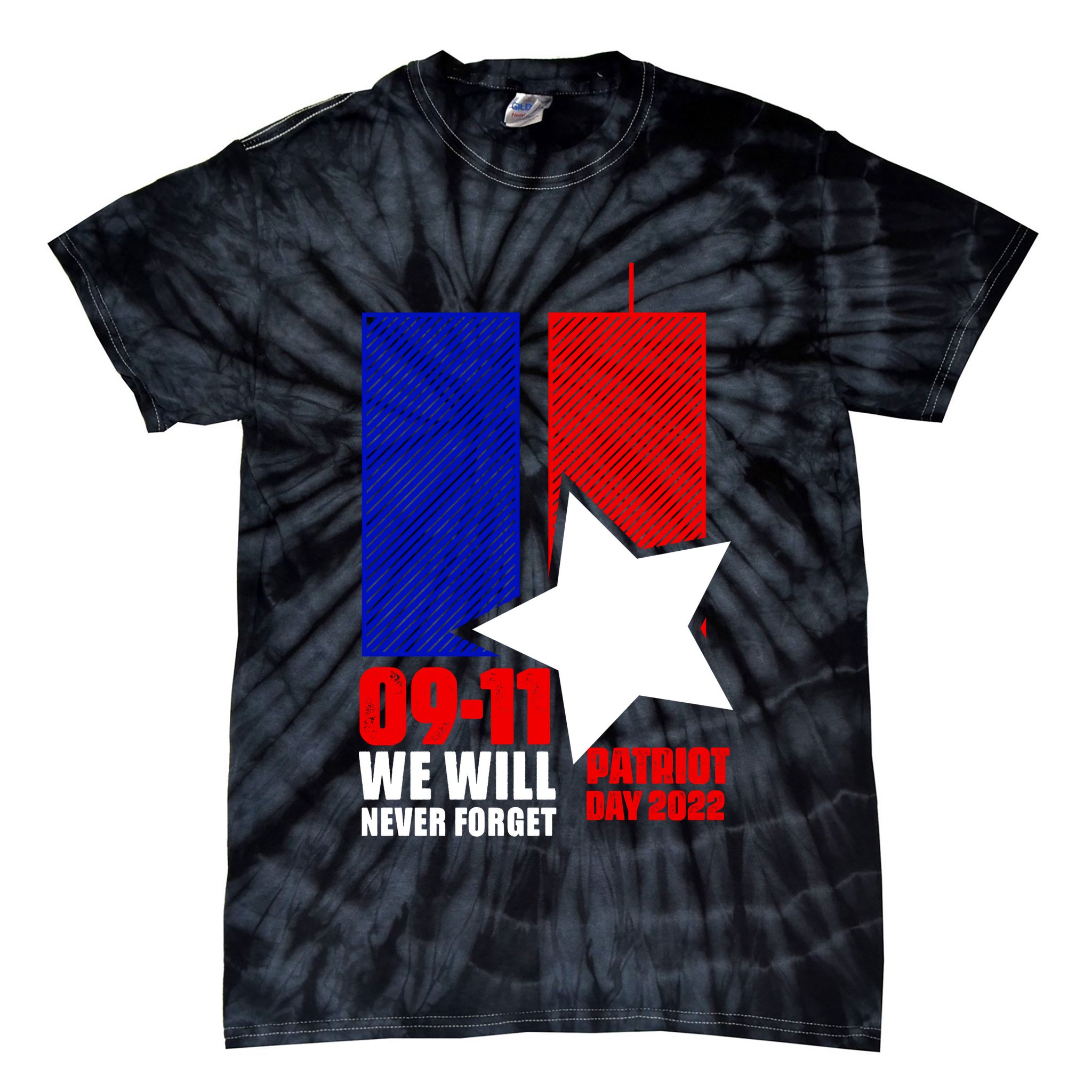 911 We Will Never Forget, 911 Memorial Twin Tower, Patriot Day Tie-Dye T-Shirt