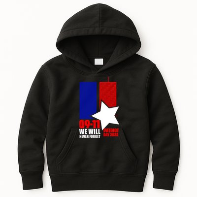 911 We Will Never Forget, 911 Memorial Twin Tower, Patriot Day Kids Hoodie