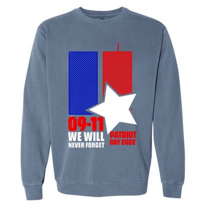 911 We Will Never Forget, 911 Memorial Twin Tower, Patriot Day Garment-Dyed Sweatshirt