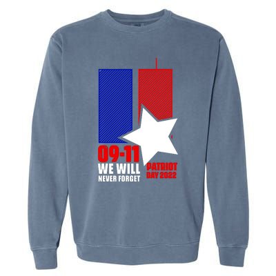 911 We Will Never Forget, 911 Memorial Twin Tower, Patriot Day Garment-Dyed Sweatshirt