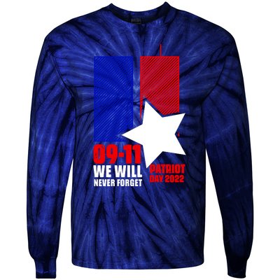 911 We Will Never Forget, 911 Memorial Twin Tower, Patriot Day Tie-Dye Long Sleeve Shirt