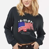 9/11/01 We Will Always Remember Cropped Pullover Crew