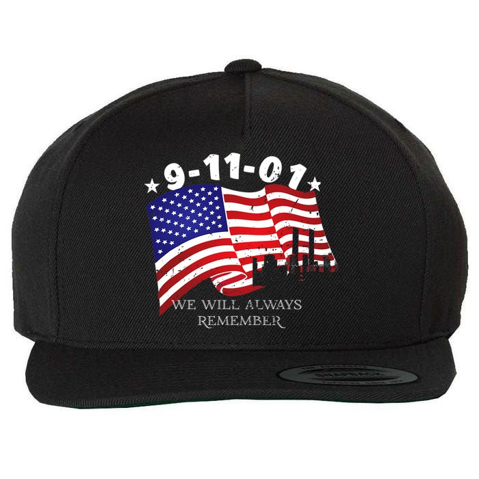 9/11/01 We Will Always Remember Wool Snapback Cap