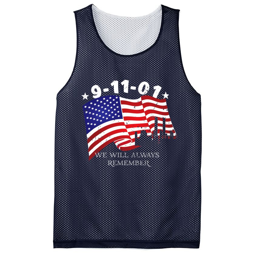 9/11/01 We Will Always Remember Mesh Reversible Basketball Jersey Tank