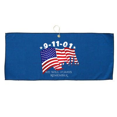 9/11/01 We Will Always Remember Large Microfiber Waffle Golf Towel